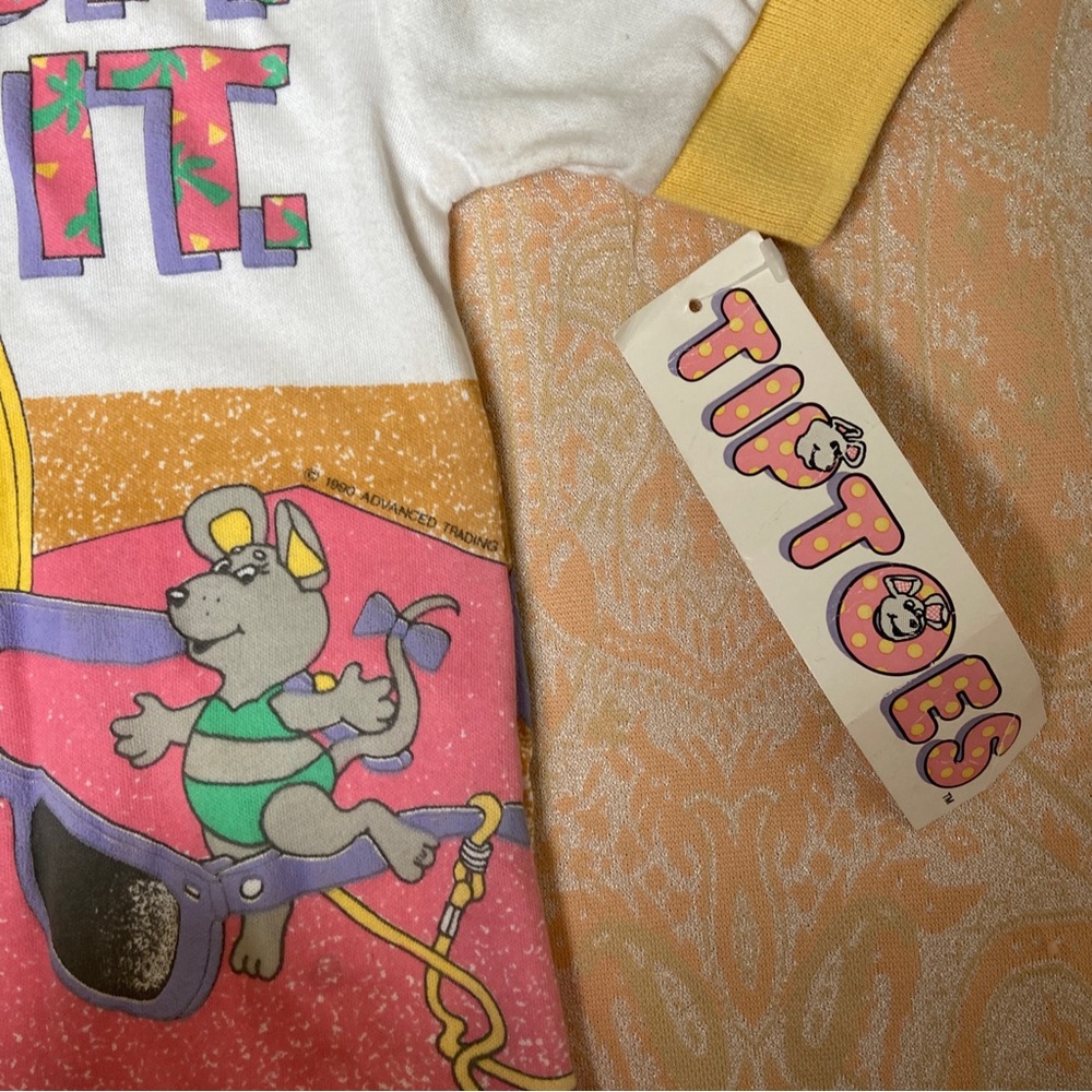 Vintage 1990 Kids collared shirt Mice beach scene boombox sunglasses - Picture 10 of 10